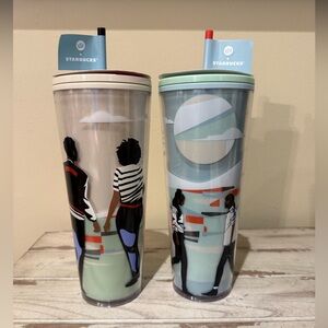 STARBUCKS + LOU 2024 Black History Month DAMON BROWN Tumbler 24oz NEW set of 2